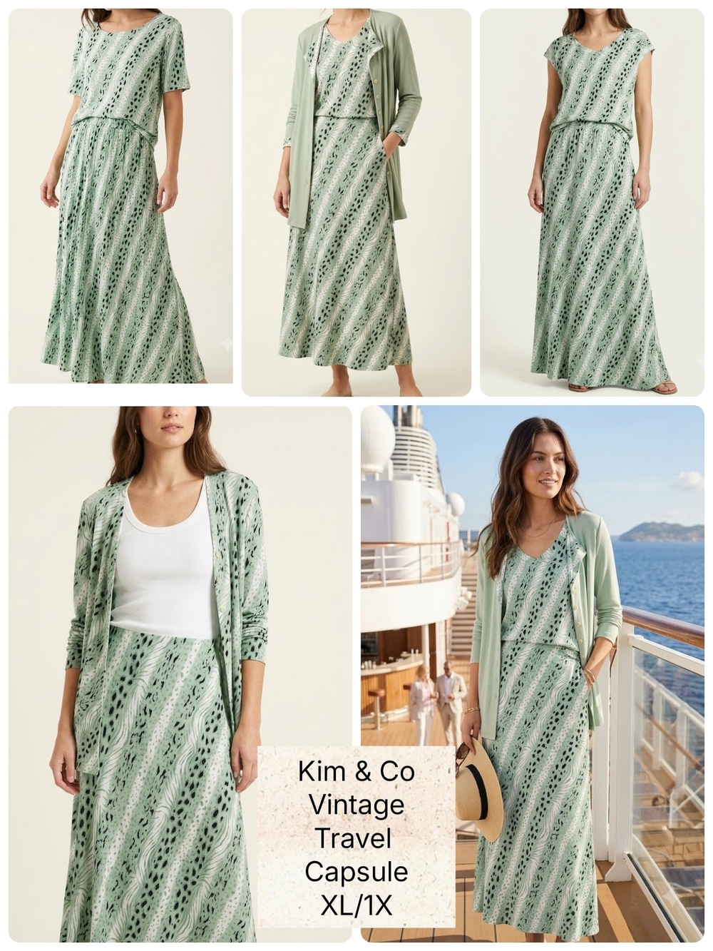 Mermaidcore Vintage 5 Piece Travel Capsule Cruise Coastal Slinky Knit Y2K